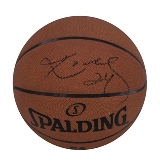 2014-15 Los Angeles Lakers Game Used Spalding Basketball Signed By Kobe Bryant (D.C. Sports & Beckett)